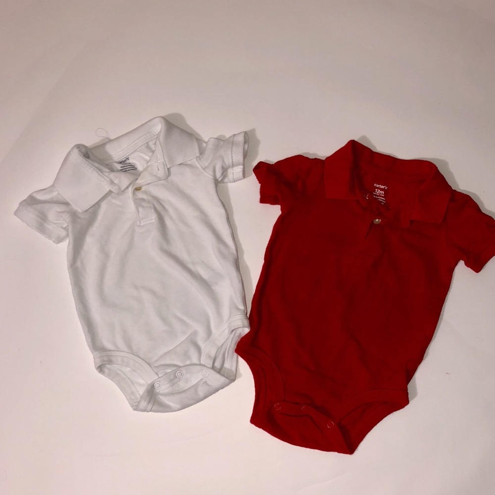 White and Red Carters Bodysuit